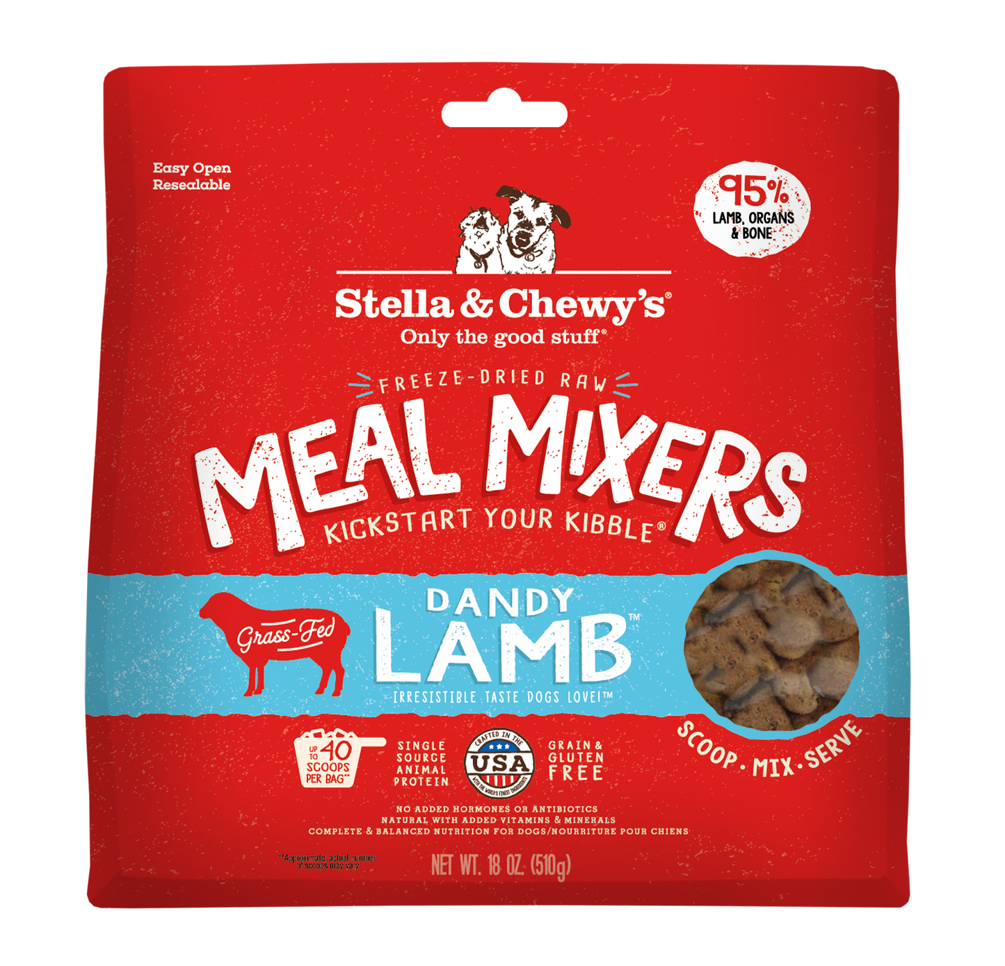 Stella & Chewy's Dandy Lamb Freeze-Dried Raw Dog Meal Mixers