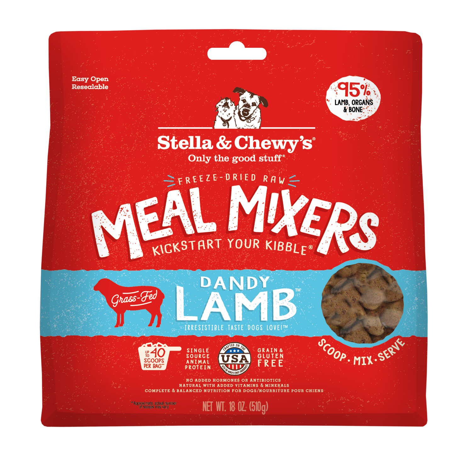 Stella & Chewy's Dandy Lamb Freeze-Dried Raw Dog Meal Mixers