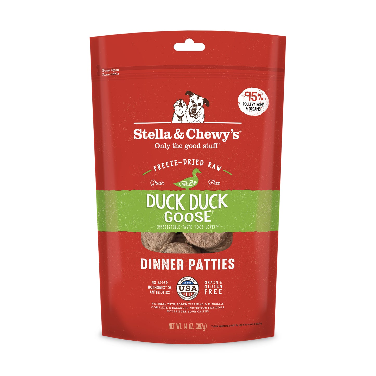 Stella & Chewy's Duck Duck Goose Freeze-Dried Raw Dinner Patties