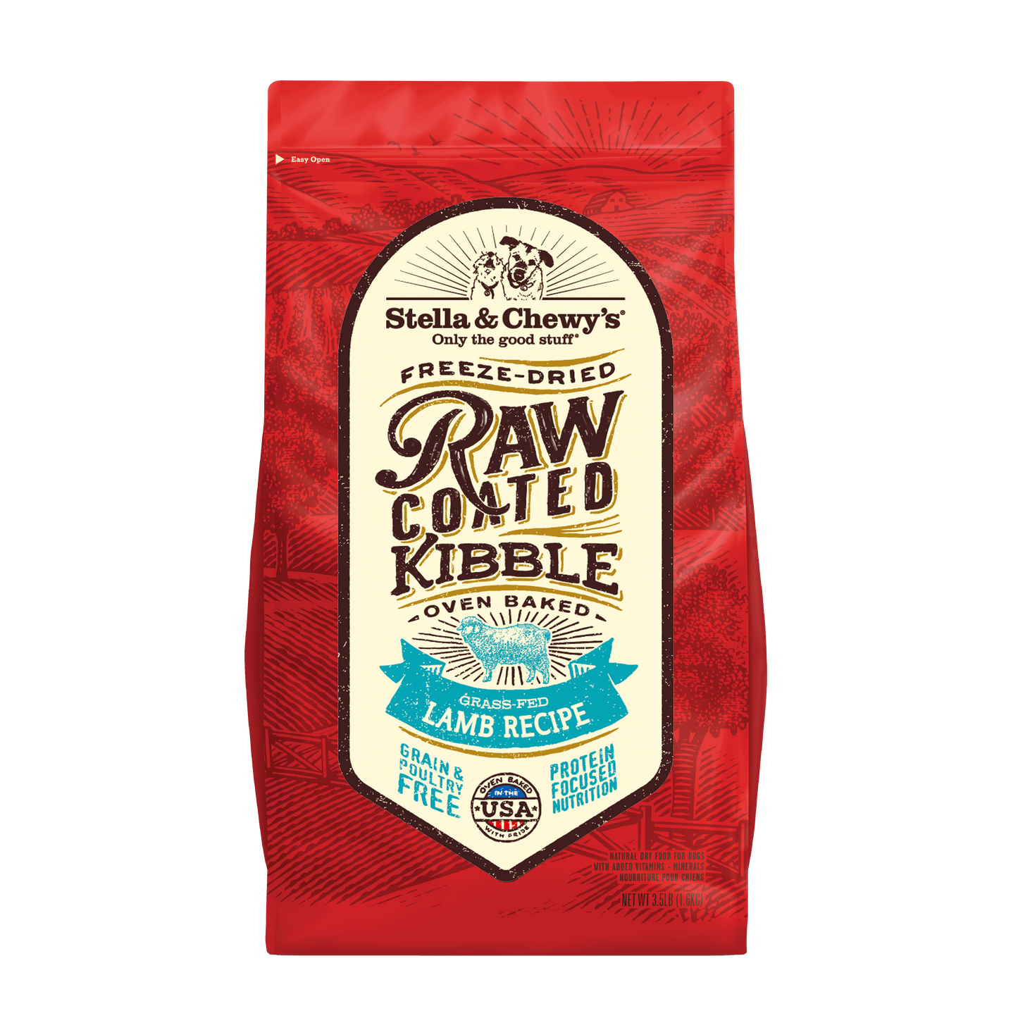 Stella & Chewy's Freeze-Dried Raw Coated Kibble Grass-Fed Lamb Grain-Free Dog Food