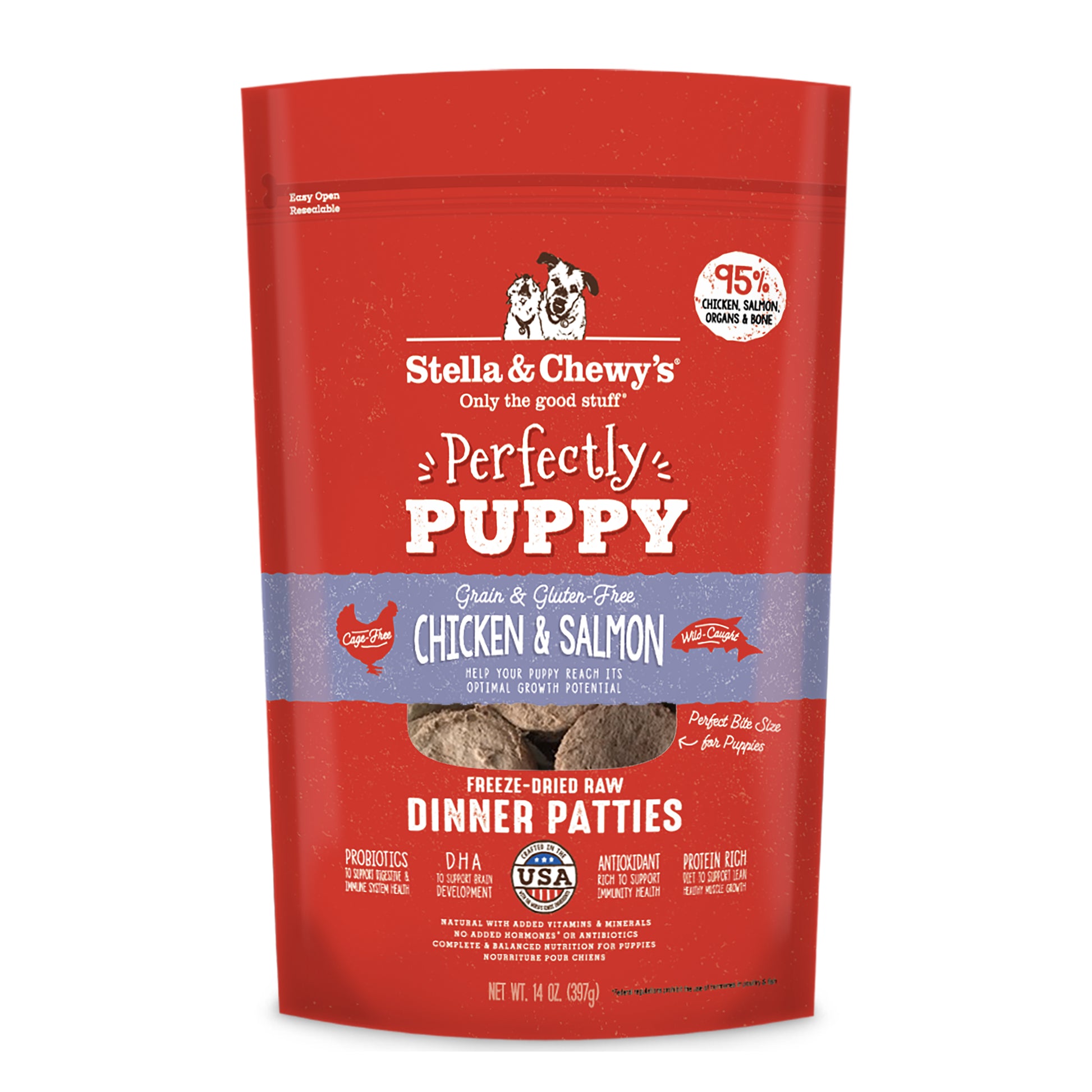 Stella & Chewy's Perfectly Puppy Chicken & Salmon Freeze-Dried Raw Dinner Patties