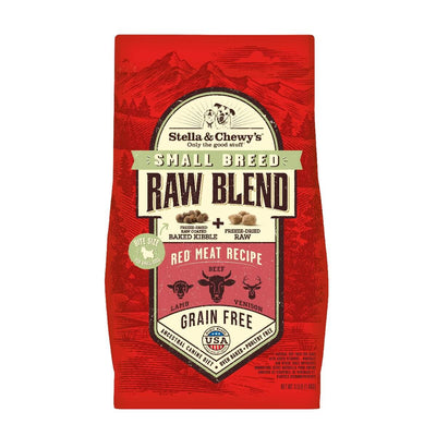 Stella & Chewy's Small Breed Red Meat Recipe Freeze-Dried Raw Blend Kibble with lamb, beef & venison, grain-free dog food.