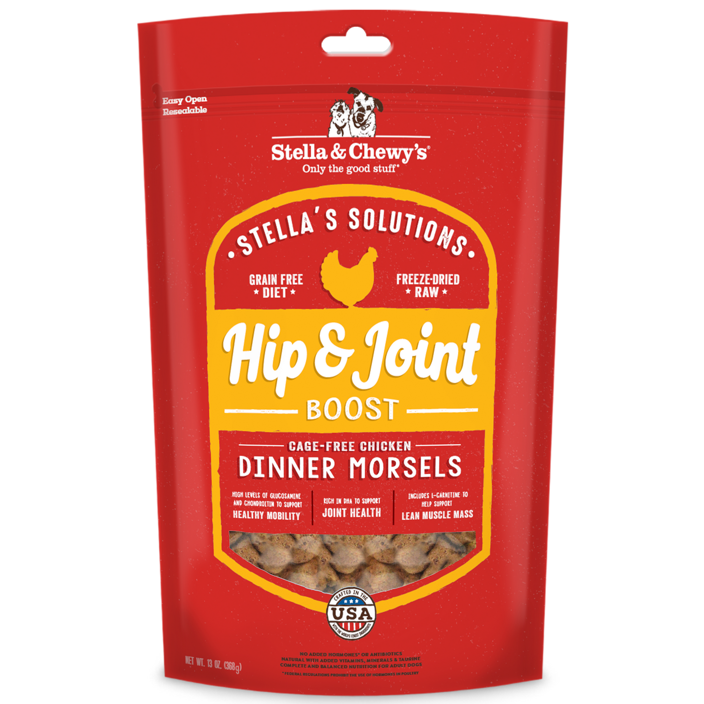 Stella & Chewy's Stella's Solutions Hip & Joint Boost Chicken Freeze-Dried Raw Dog Meal or Topper