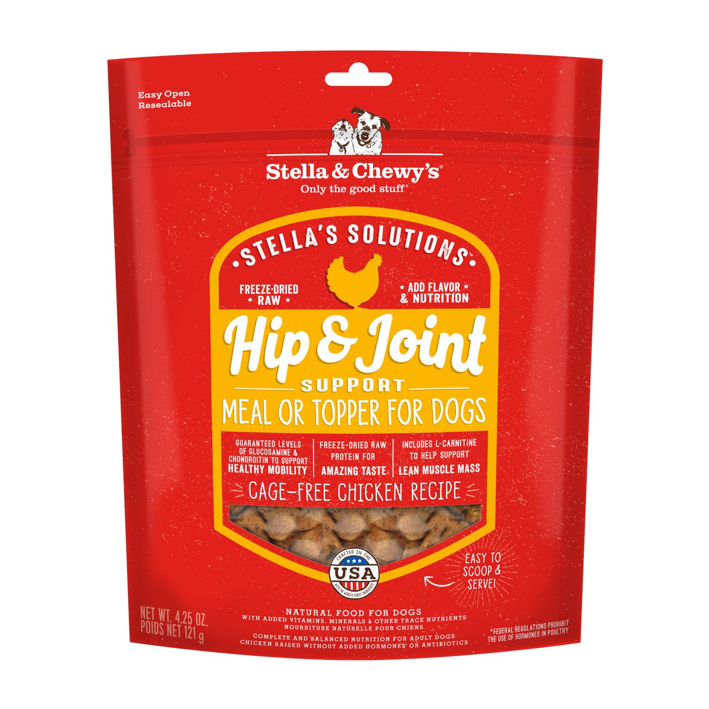 Stella & Chewy's Stella's Solutions Hip & Joint Boost Chicken Freeze-Dried Raw Dog Meal or Topper