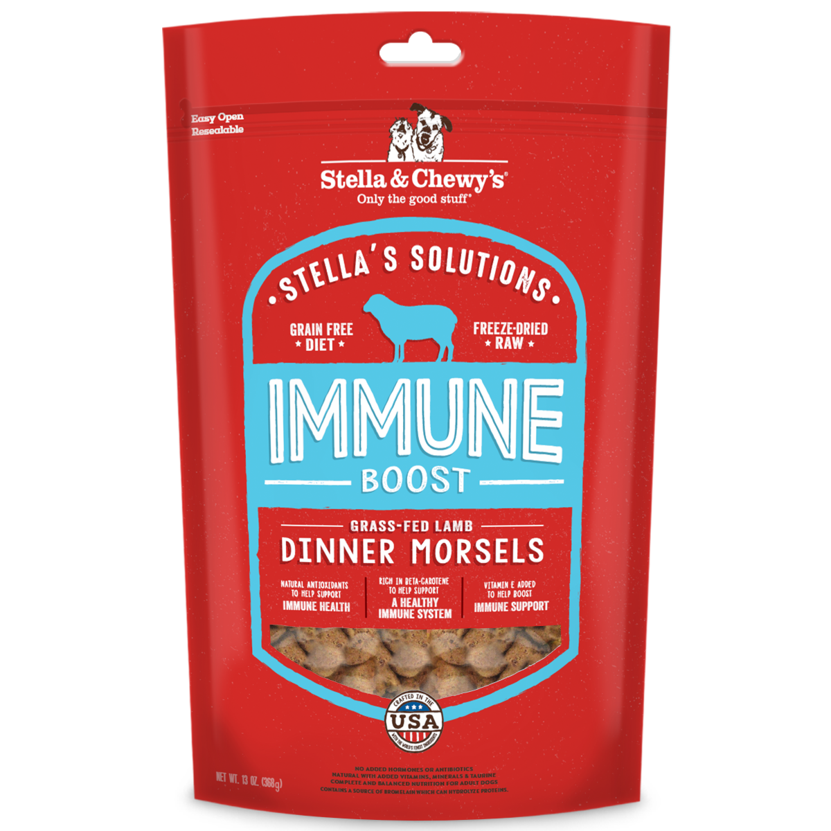 Stella & Chewy's Stella's Solutions Immune Boost Lamb Freeze-Dried Raw Dog Meal or Topper