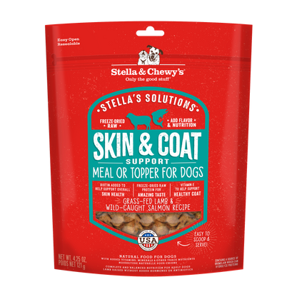 Stella & Chewy's Stella's Solutions Skin & Coat Boost Lamb & Salmon Freeze-Dried Raw Dog Meal or Topper