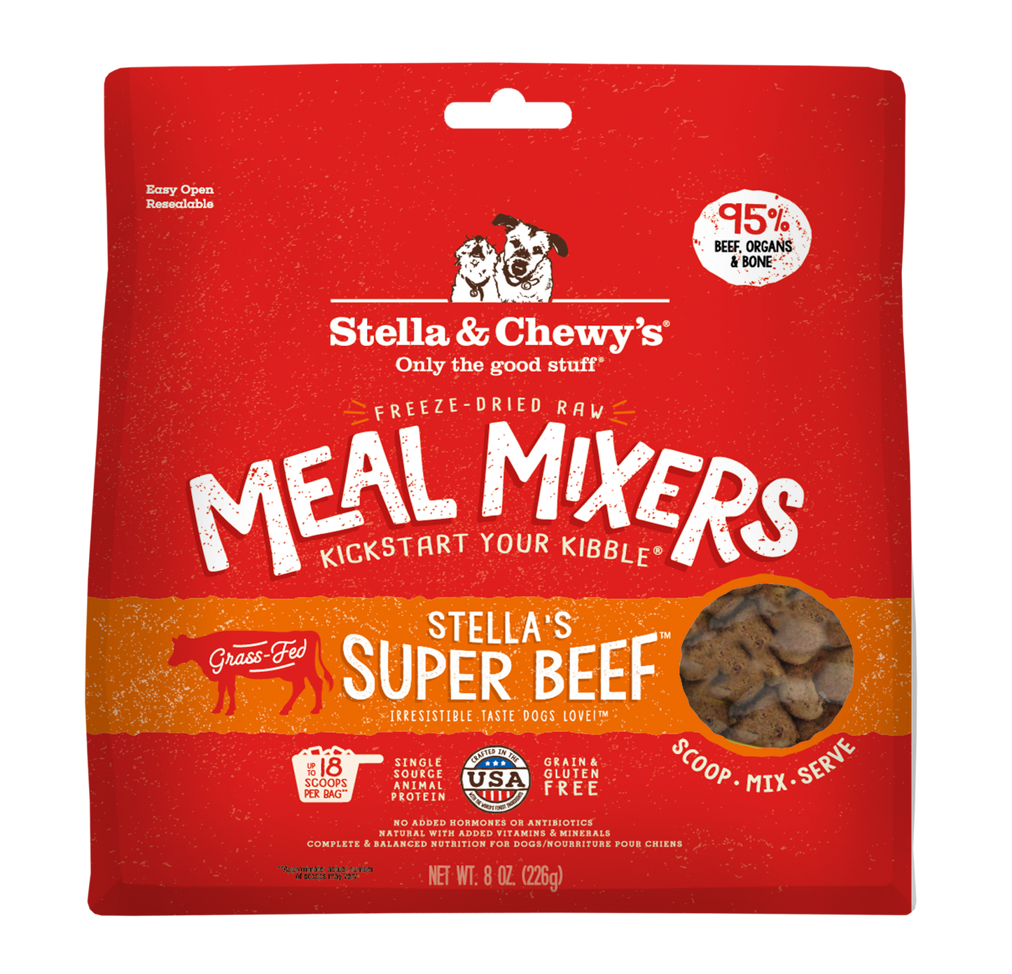 Stella & Chewy's Super Beef Freeze-Dried Raw Dog Meal Mixers