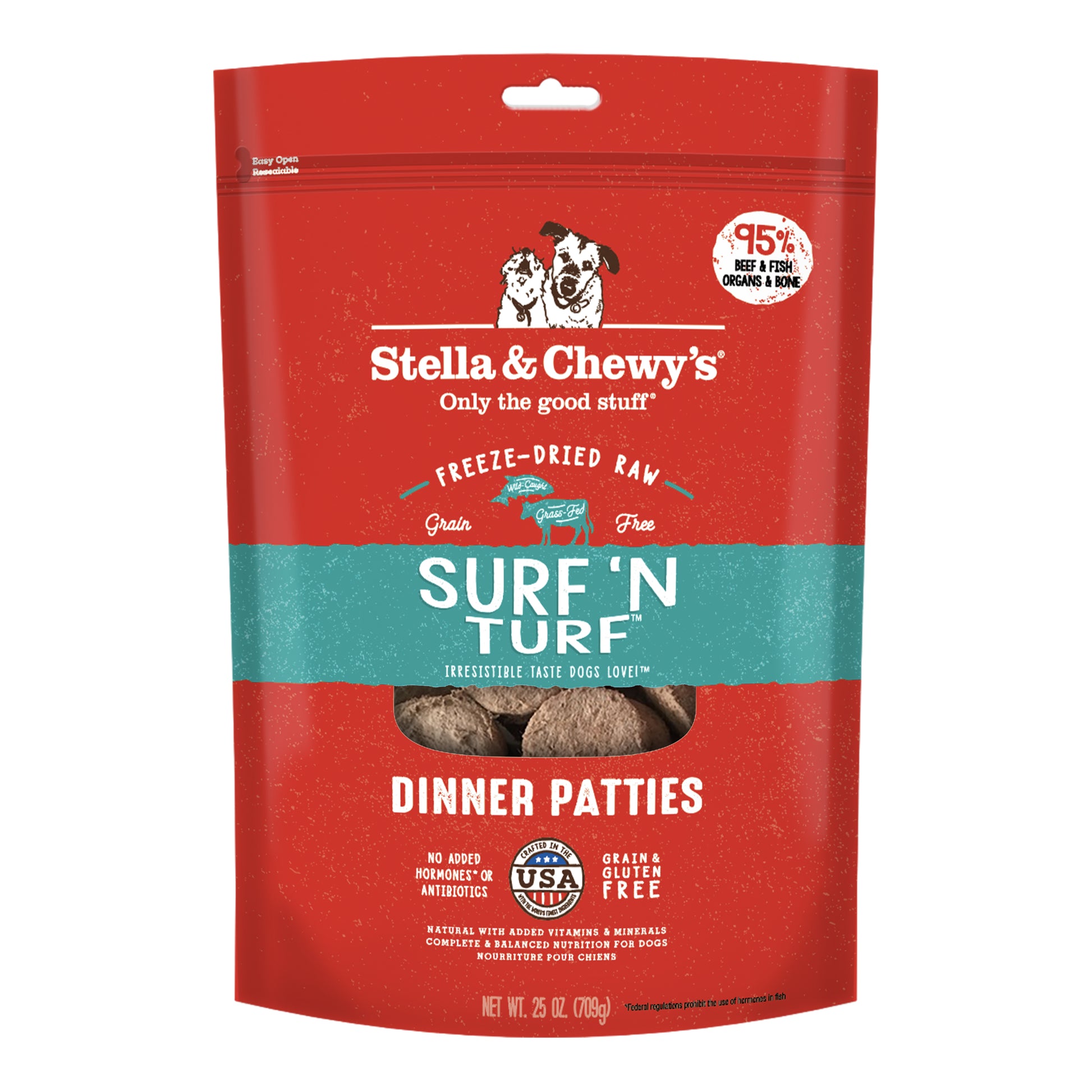 Stella & Chewy's Surf 'N Turf Freeze-Dried Raw Dinner Patties