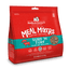 Stella & Chewy's Surf & Turf Freeze-Dried Raw Dog Meal Mixers, featuring beef, fish, organ, and bone for nutritious meals.