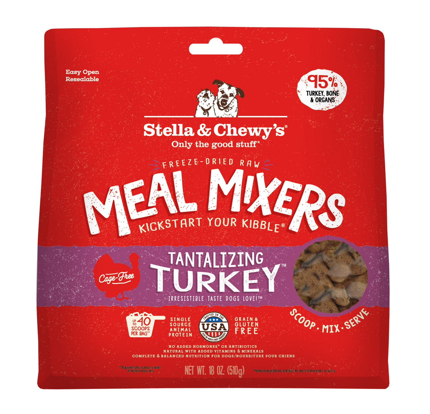 Stella & Chewy's Tantalizing Turkey Freeze-Dried Raw Dog Meal Mixers