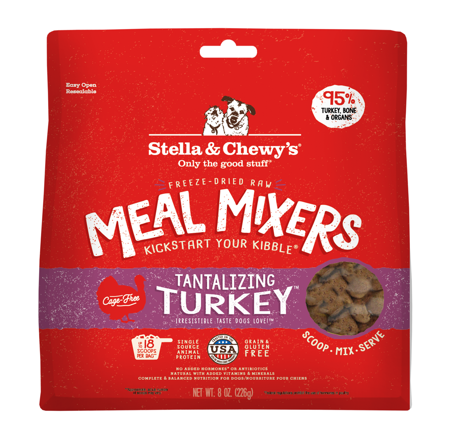 Stella & Chewy's Tantalizing Turkey Freeze-Dried Raw Dog Meal Mixers