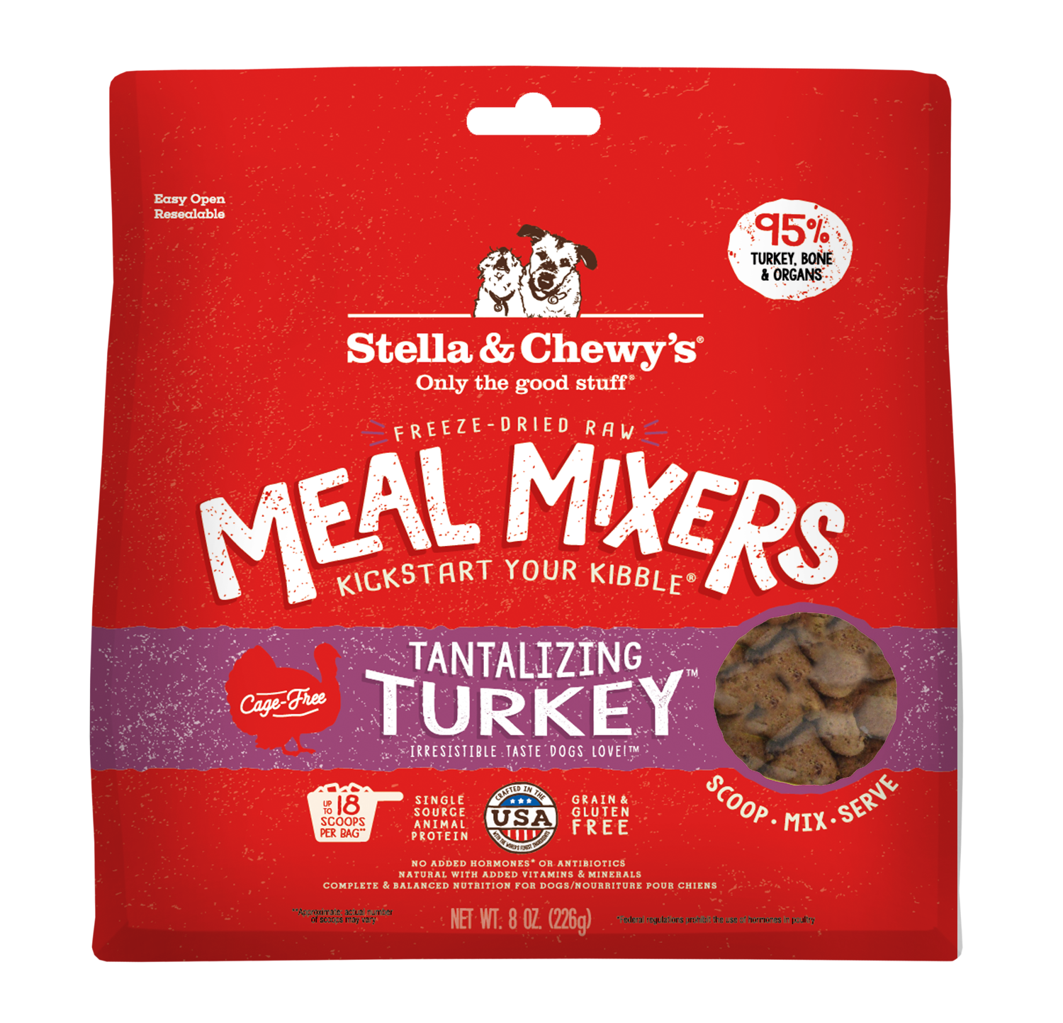 Stella & Chewy's Tantalizing Turkey Freeze-Dried Raw Dog Meal Mixers