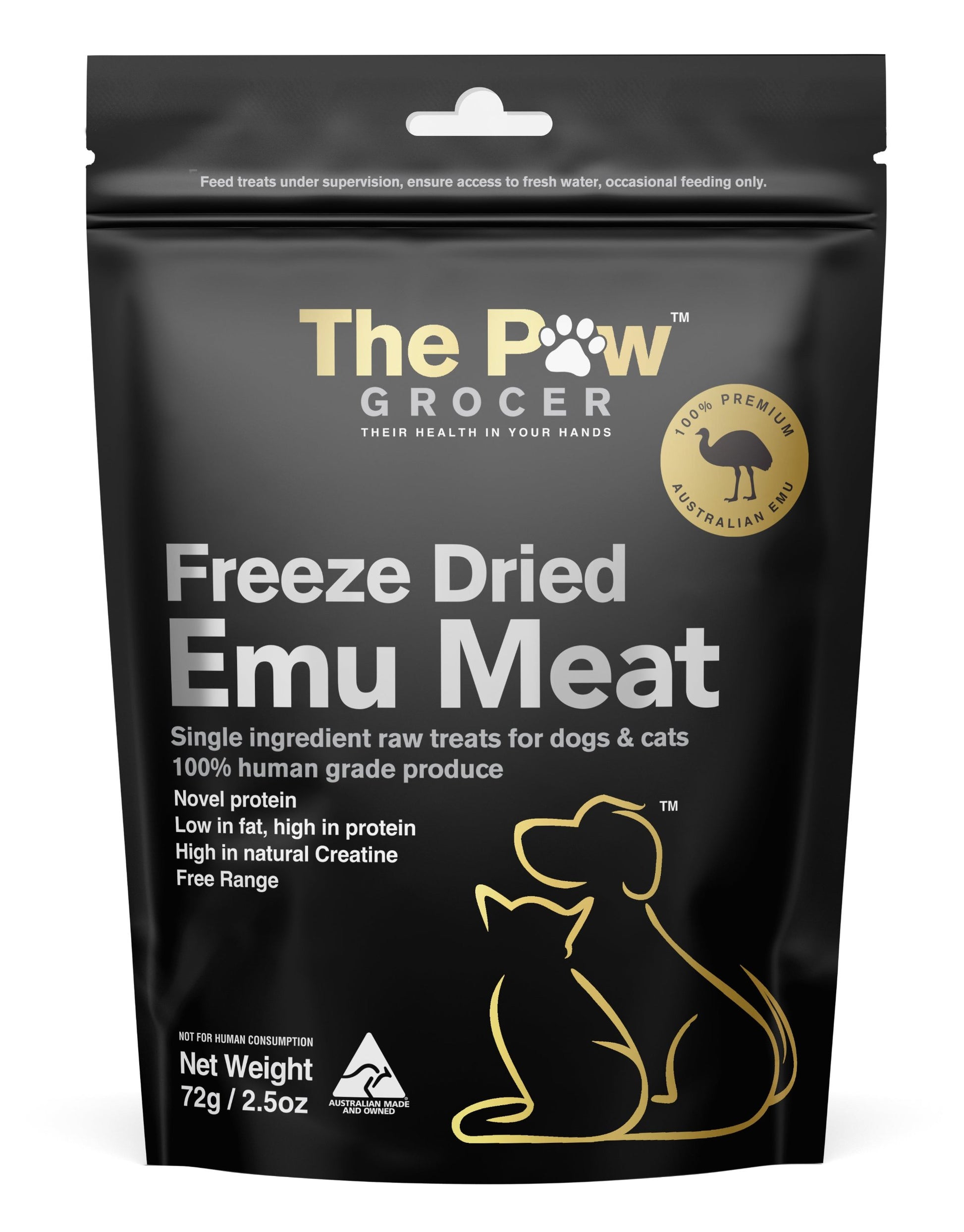 The Paw Grocer Black Label Emu Meat Cat & Dog Treats