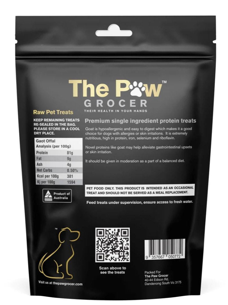 The Paw Grocer Black Label Free Range Goat Offal Cat & Dog Treats