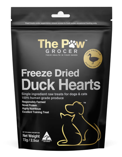 The Paw Grocer Black Label Duck Heart Cat & Dog Treats