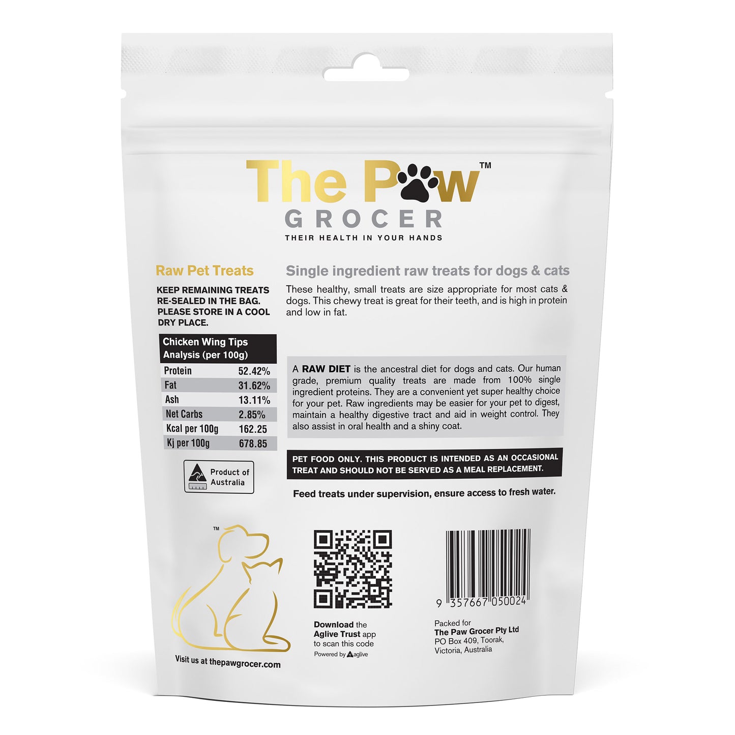 The Paw Grocer Freeze Dried Chicken Wing Tips Cat & Dog Treats