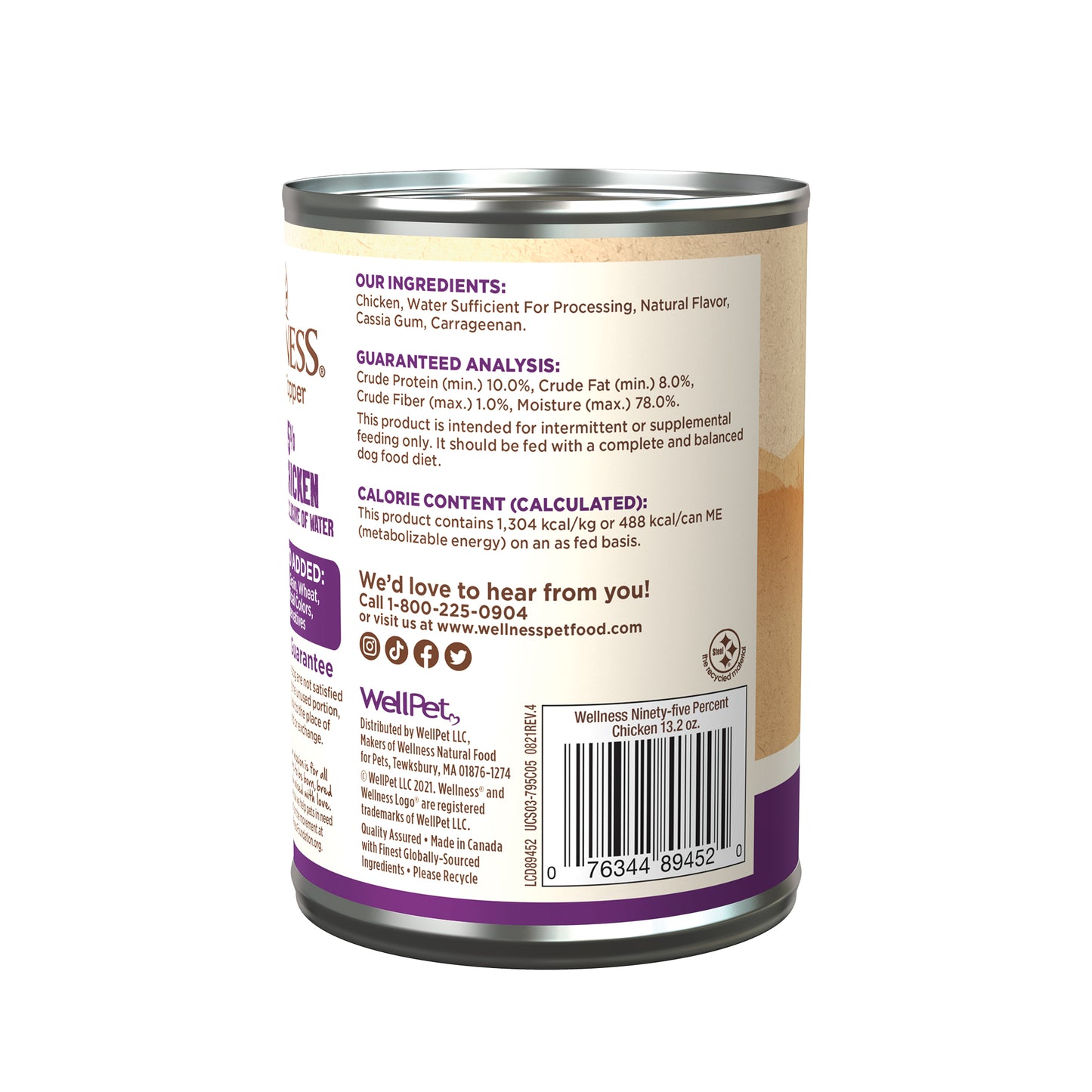 Wellness 95% Chicken Grain-Free Mixer or Topper Dog Wet Food