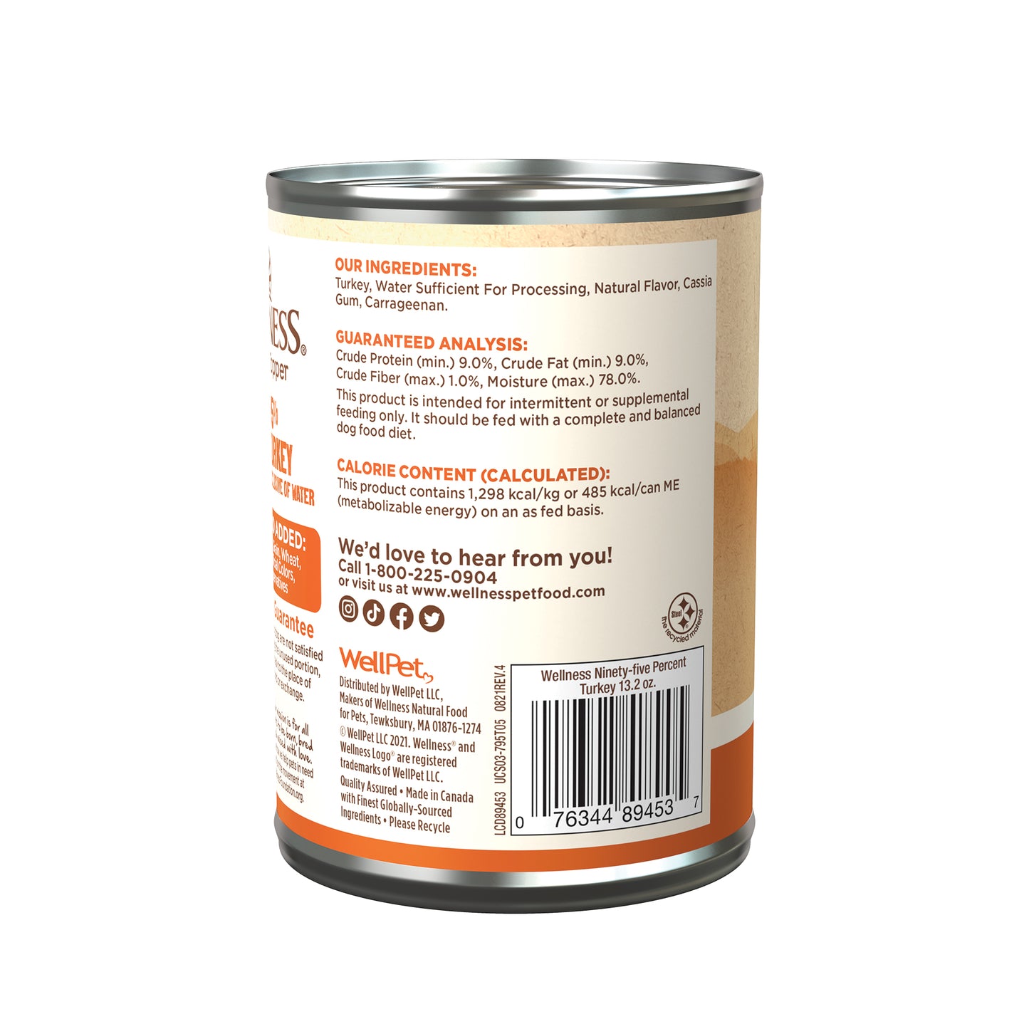 Wellness 95% Turkey Grain-Free Mixer or Topper Dog Wet Food