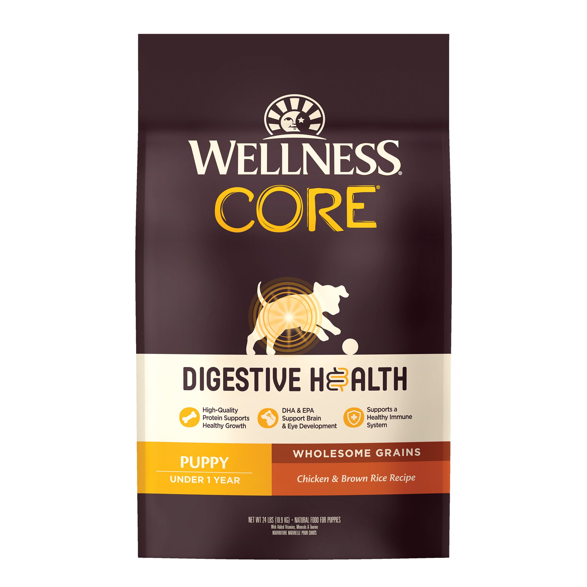 Wellness CORE Digestive Health Puppy Food with Chicken and Brown Rice for Optimal Growth and Gut Health