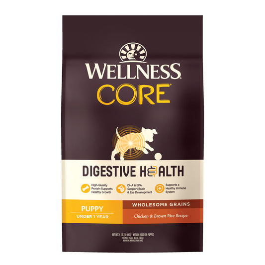 Wellness CORE Digestive Health Puppy Food with Chicken and Brown Rice for Optimal Growth and Gut Health