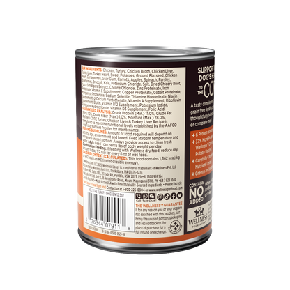 Wellness CORE grain-free turkey and liver wet dog food can