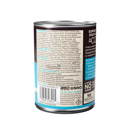 Wellness CORE grain-free Whitefish, Salmon and Herring wet dog food can