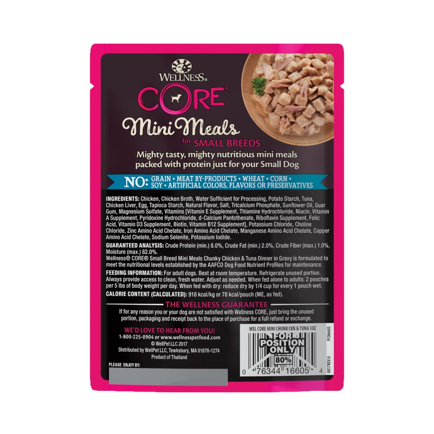 Wellness CORE Small Breed Mini Meals chunky chicken and tuna wet food