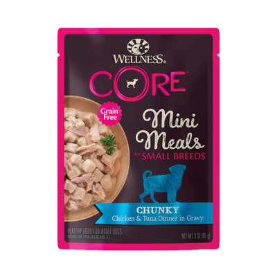 Wellness CORE Mini Meals Chunky Chicken & Tuna Dinner for Small Breeds, Grain-Free Wet Dog Food, 3 OZ.