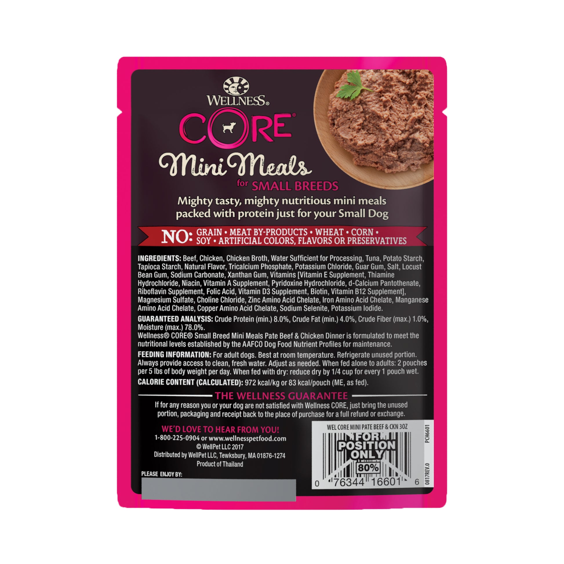 Wellness CORE Small Breed Mini Meals beef and chicken pate wet dog food