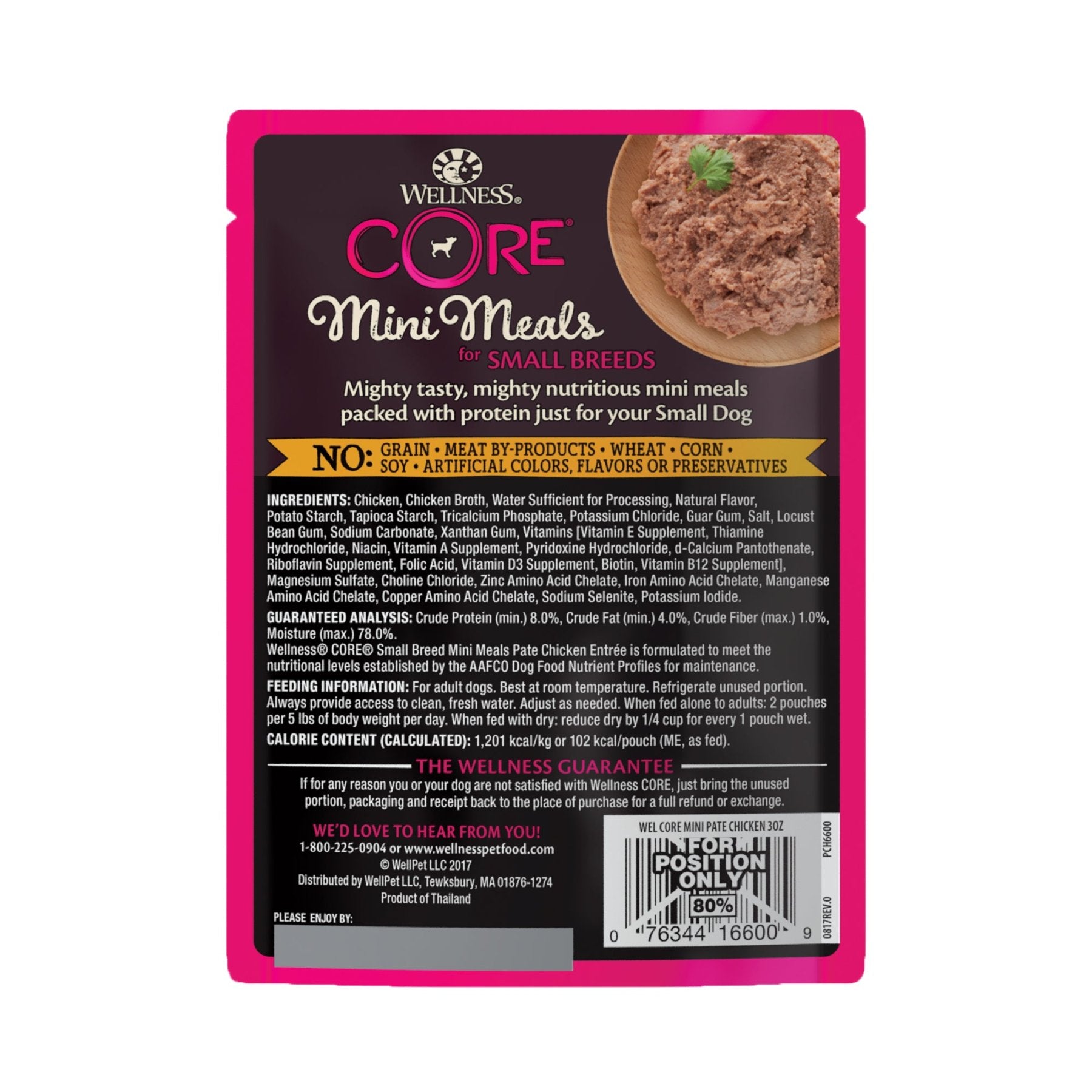 Wellness CORE Small Breed Mini Meals chicken pate wet dog food