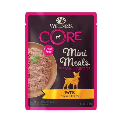 Wellness CORE Mini Meals Chicken Pate for Small Breeds, Grain-Free Wet Dog Food, 3oz Package.