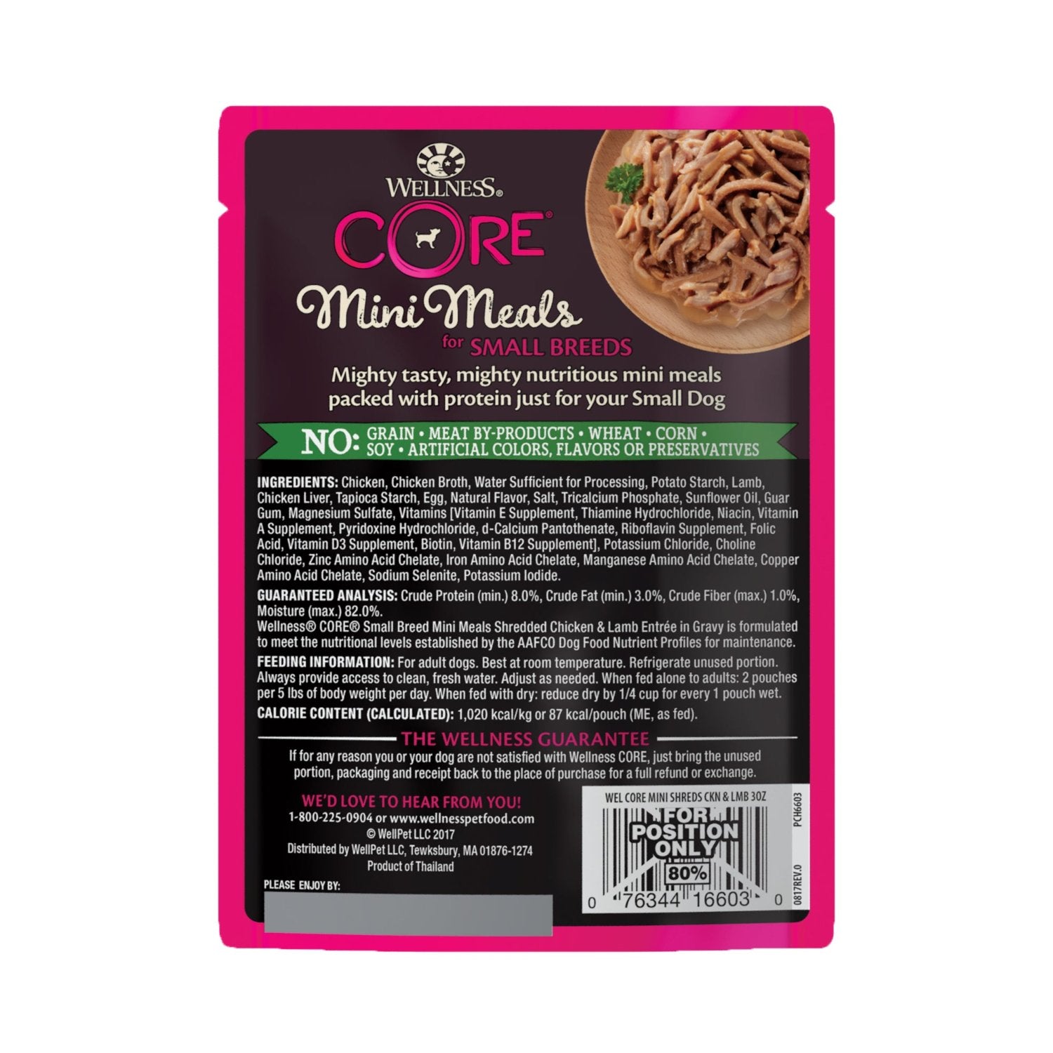 Wellness CORE Small Breed Mini Meals shredded chicken and lamb wet food