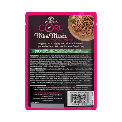 Wellness CORE Small Breed Mini Meals shredded chicken and lamb wet food