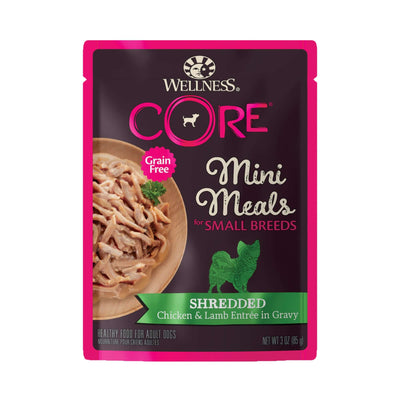 Wellness CORE Mini Meals Shredded Chicken & Lamb Entree for small dogs, grain-free dog wet food 3 oz.