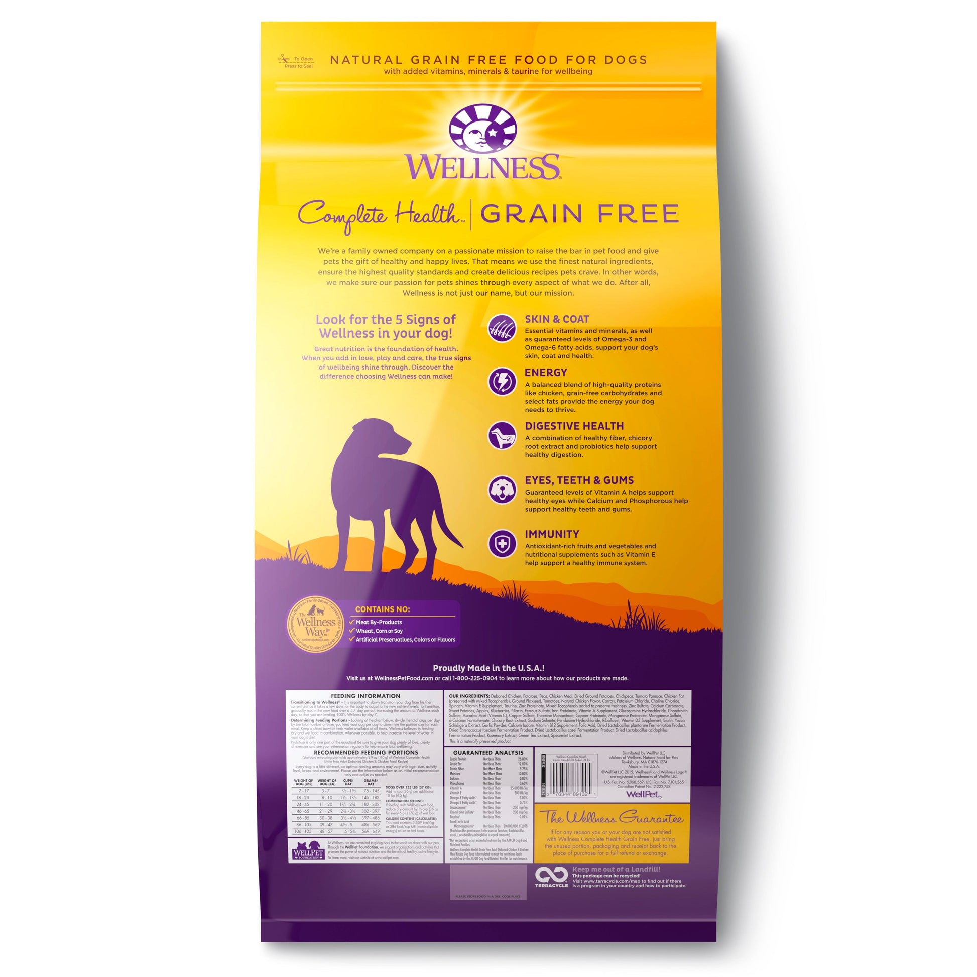 Wellness Complete Health Grain-Free Adult dry dog food with deboned chicken and chicken meal