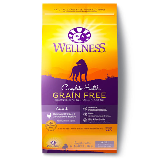 Wellness Complete Health Grain-Free Adult dry dog food with deboned chicken and chicken meal