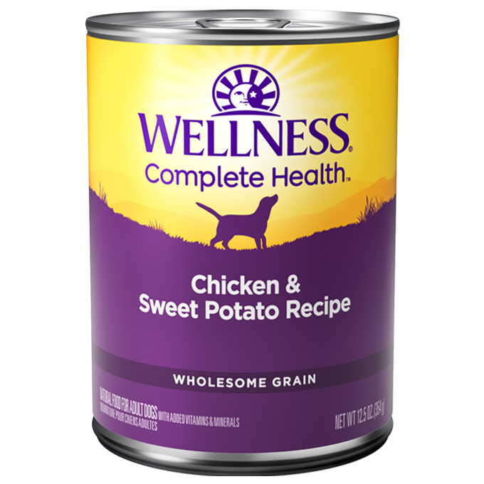 Wellness Complete Health Chicken & Sweet Potato Canned Dog Wet Food for Adult Dogs