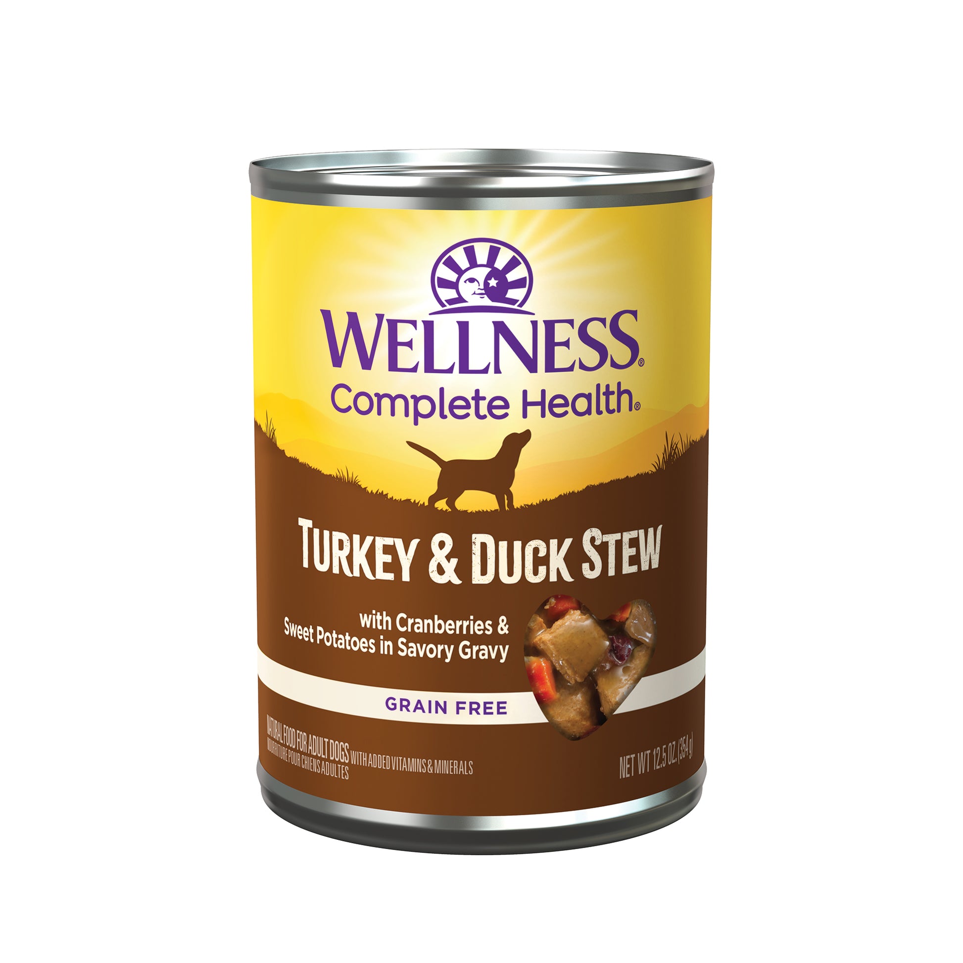 Wellness Complete Health Grain-Free Turkey & Duck Stew with Cranberries & Sweet Potatoes Canned Dog Wet Food