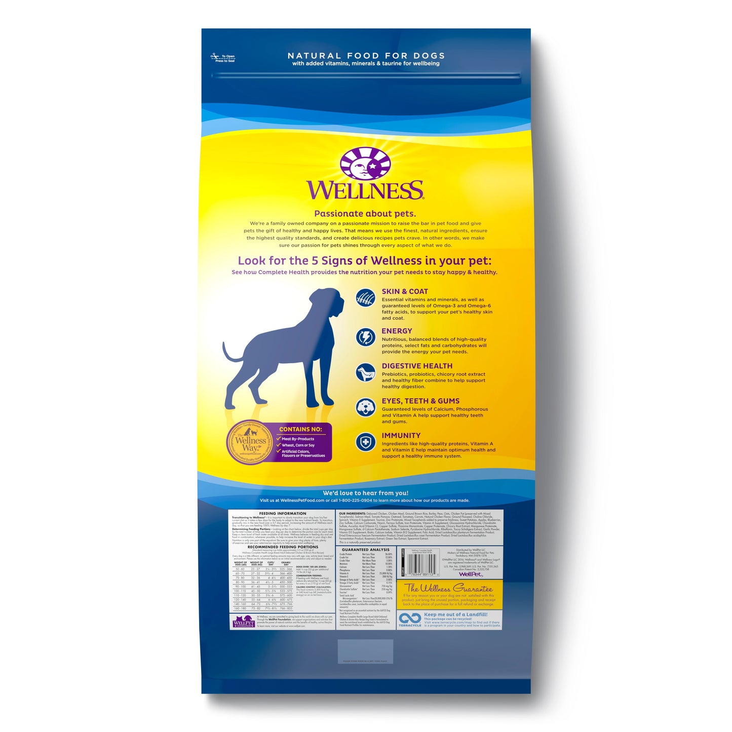 Wellness Complete Health Large Breed dry dog food with chicken and brown rice