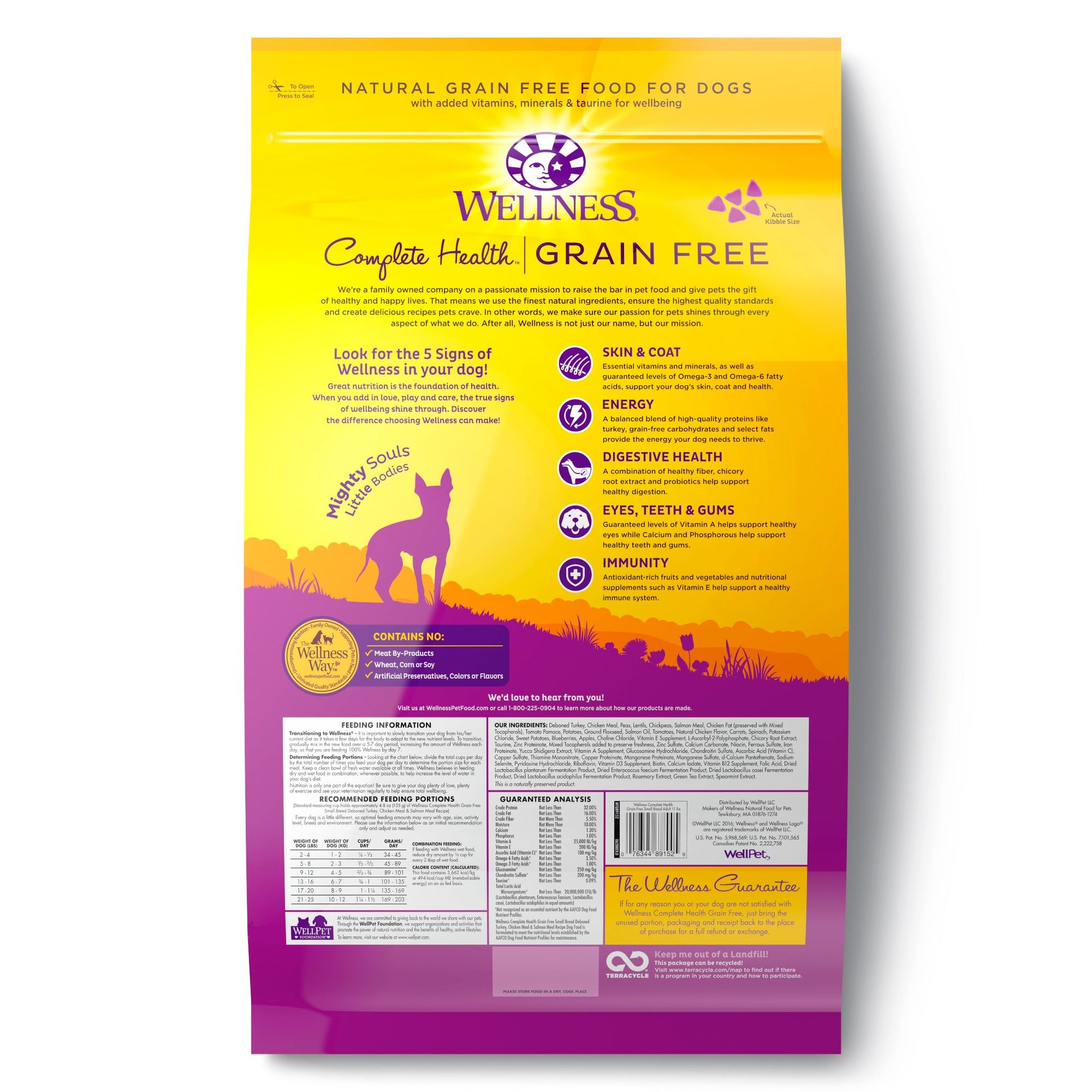 Wellness Complete Health Grain-Free Small Breed dry dog food with turkey and salmon