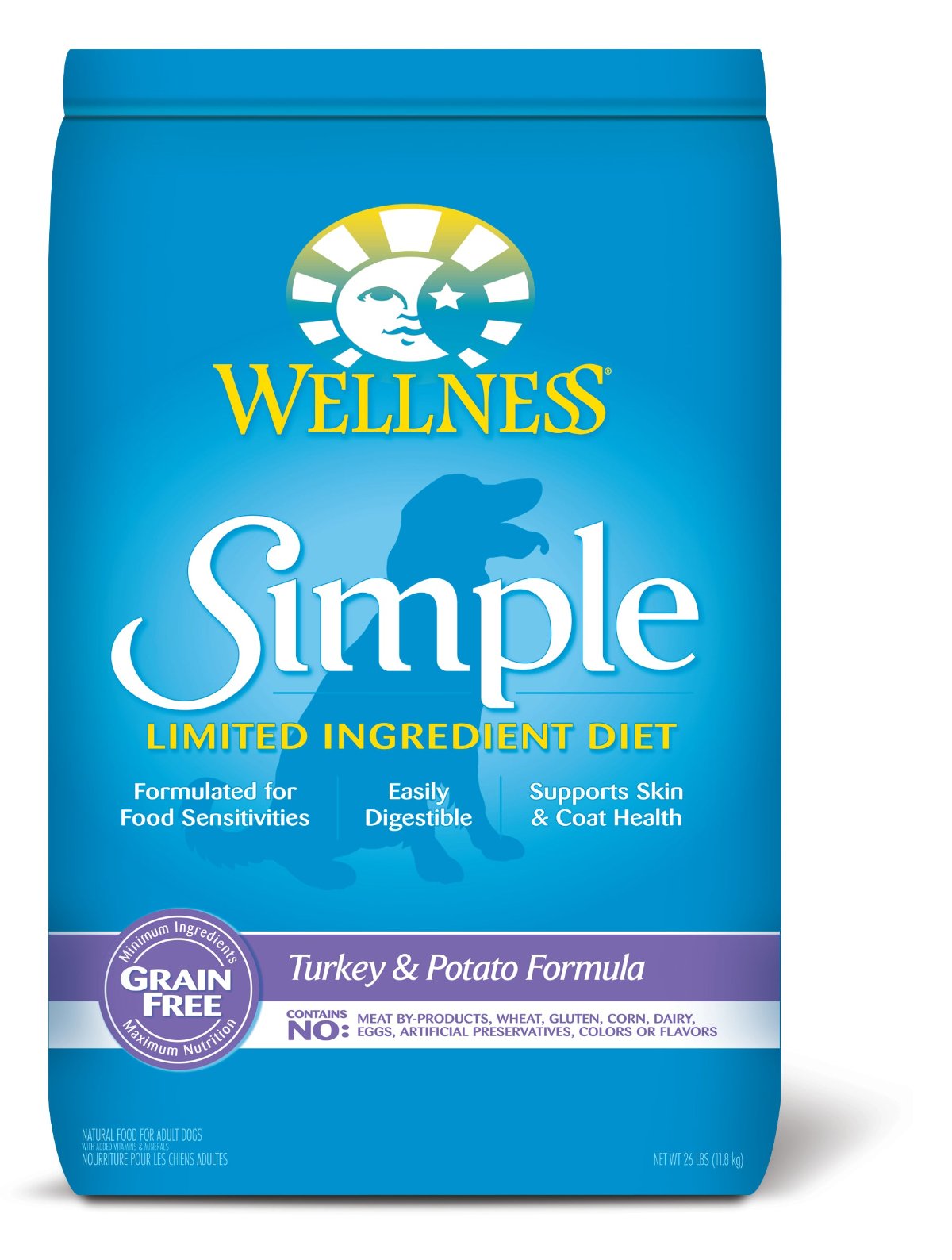 Wellness Simple Turkey & Potato Grain-Free Dog Dry Food for Sensitive Stomachs