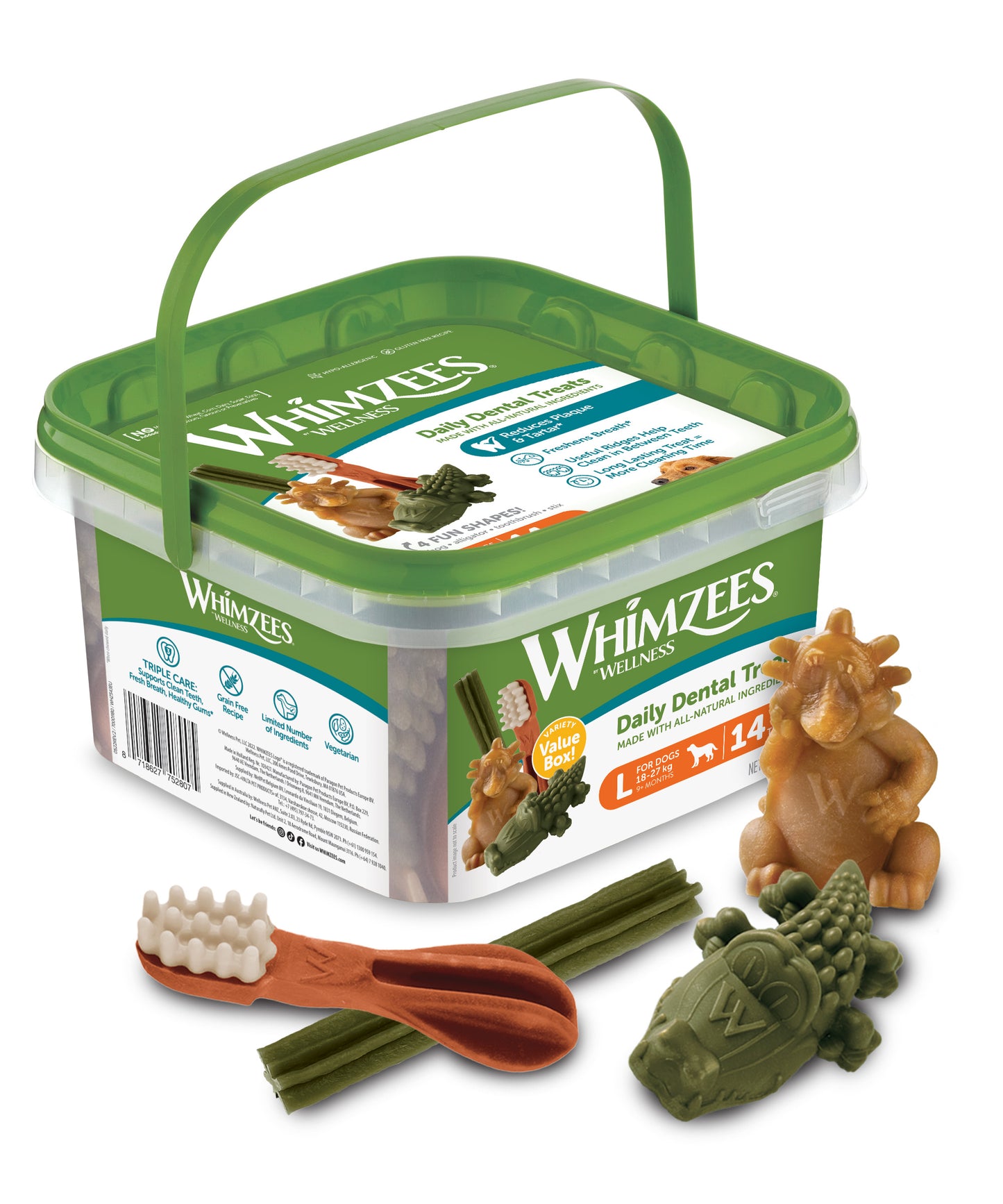 Whimzees variety value box dental chew treats for dogs' oral health