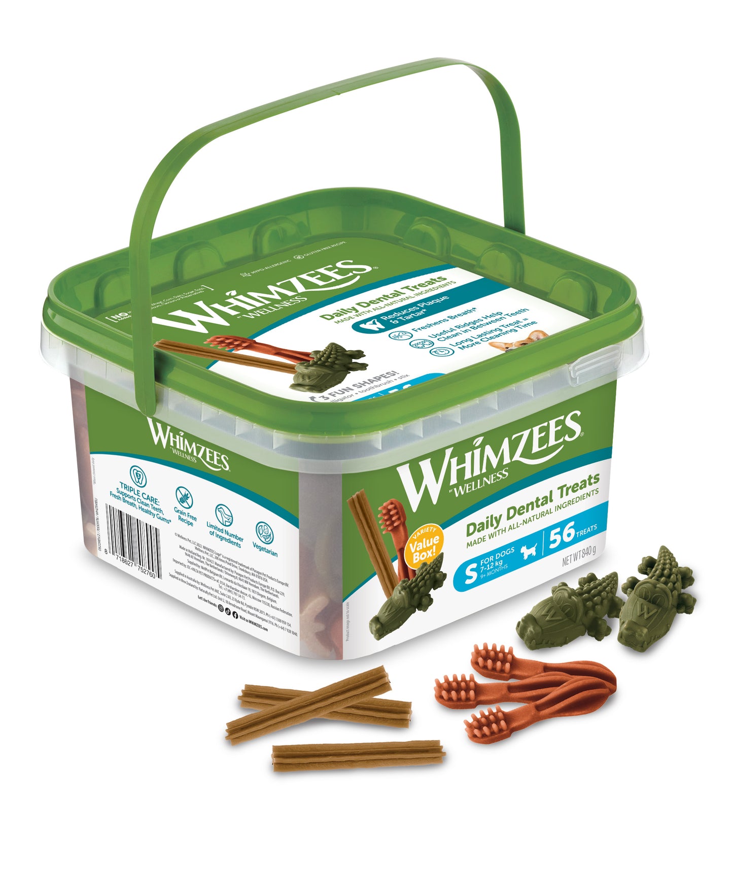 Whimzees variety value box dental chew treats for dogs' oral health