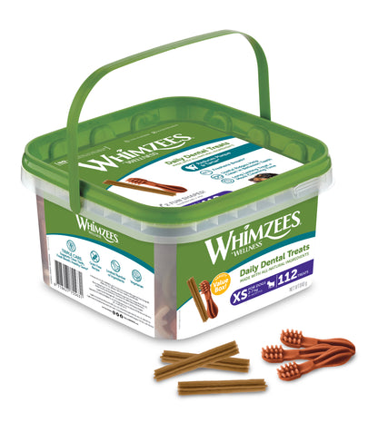 Whimzees variety value box dental chew treats for dogs' oral health