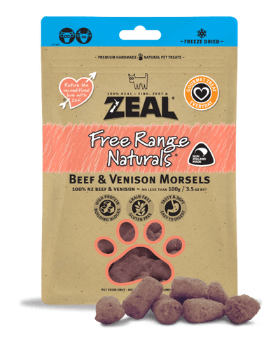 Zeal Freeze-Dried Beef and Venison Pet Treats – Grain-Free Protein Snacks