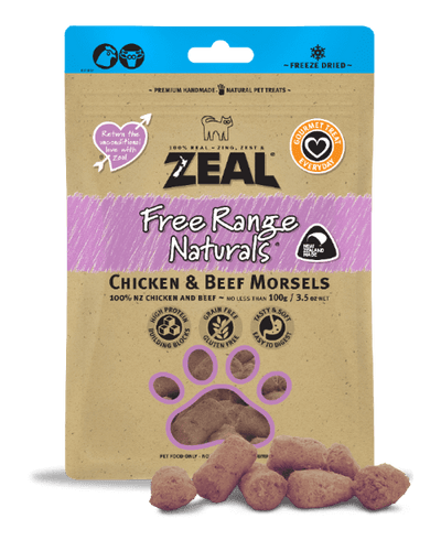 Zeal Freeze-Dried Chicken and Beef Pet Treats – Grain-Free Protein Snacks