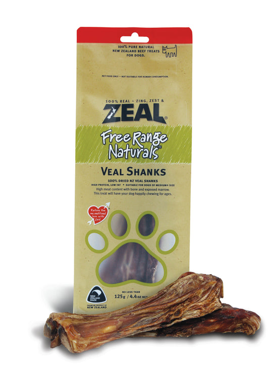 Zeal Free Range Veal Shanks Dog Treats 125G