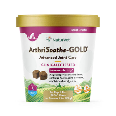 NaturVet ArthriSoothe-GOLD Advanced Joint Care packaging on a white background