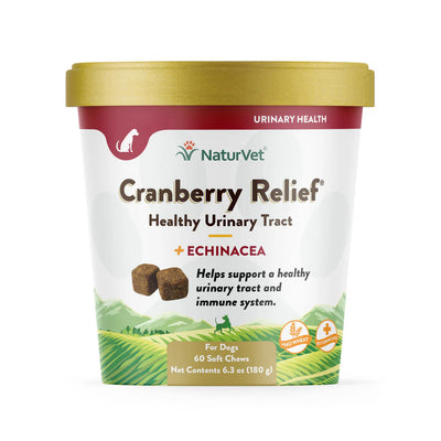 NaturVet Cranberry Relief for dogs packaging on a white background