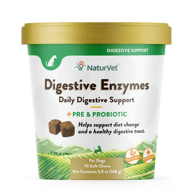 NaturVet Digestive Enzymes product packaging on a white background